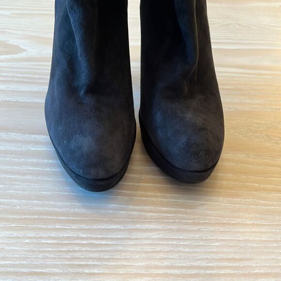 Stuart Weitzman Skyline Platform Boots Black Suede Leather size 9 - Picture 13 of 14